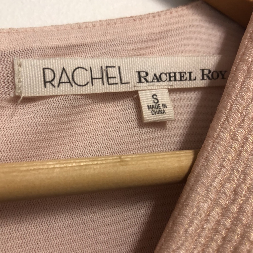Rachel Roy Pink Longsleeve Rib Knit Foil Dress - Picture 4 of 8